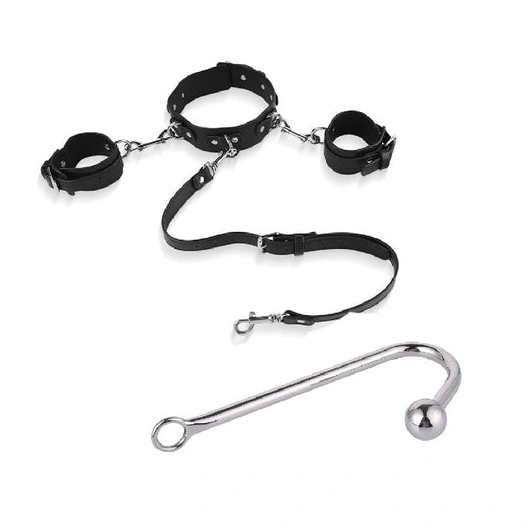 Anal Hook Beaded Cuffs with and 5334 Collar Elegant 0214